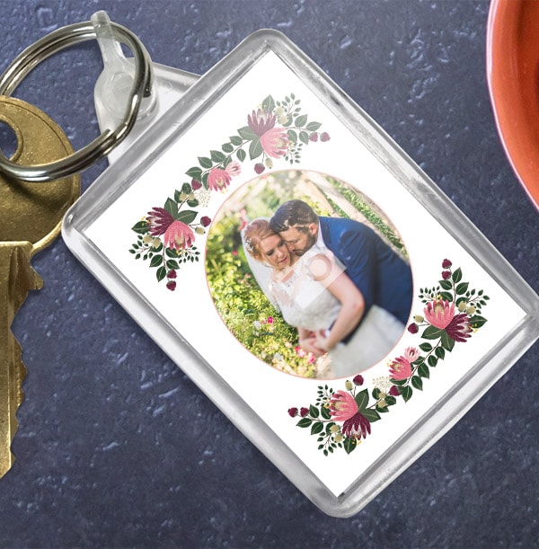 Floral Themed Photo Keyring