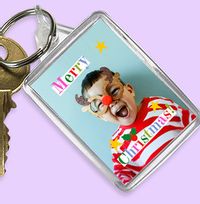 Tap to view Merry Christmas Full Photo Keyring- Portrait