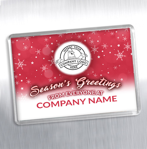 Company Christmas Logo Magnet - Red