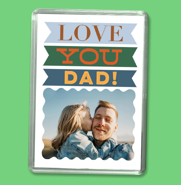 Love You Dad Photo Personalised Magnet