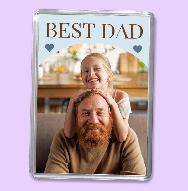 Photo of Best Dad Personalised Photo Magnet
