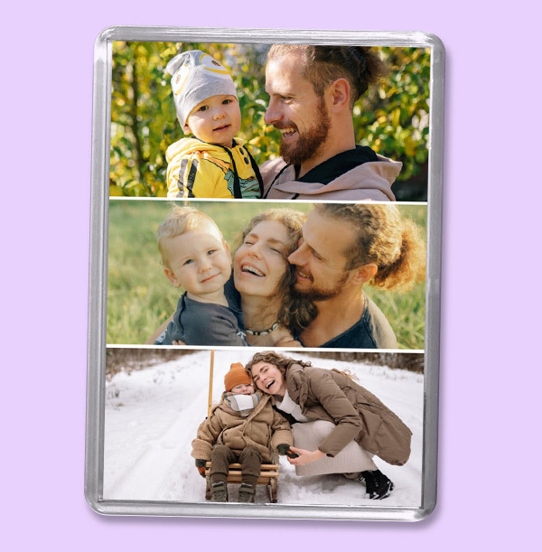 3 Photo Fridge Magnet - Portrait