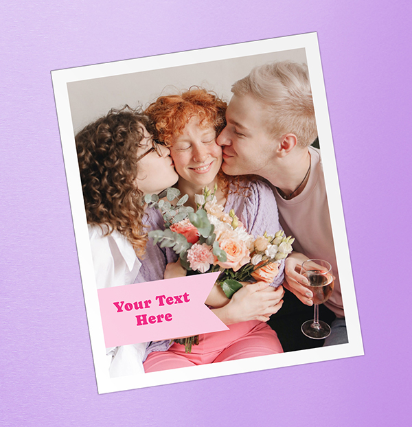 Personalised Retro Photo Magnet Flag Text