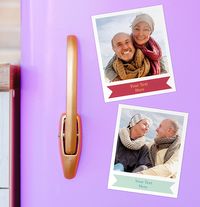 Tap to view Personalised Retro Photo Magnet Text Banner