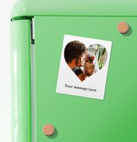 Tap to view Heart Shape Photo Retro Magnet