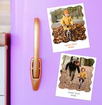 Tap to view Personalised Retro Photo Magnet Wavy & Text