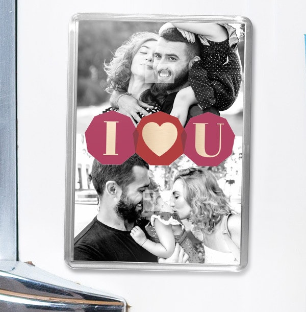 I Heart U Photo Magnet