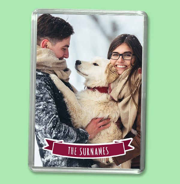 Family Christmas Photo Fridge Magnet