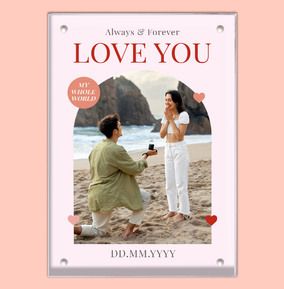 Photo of Love You Engagement Acrylic Photo Block