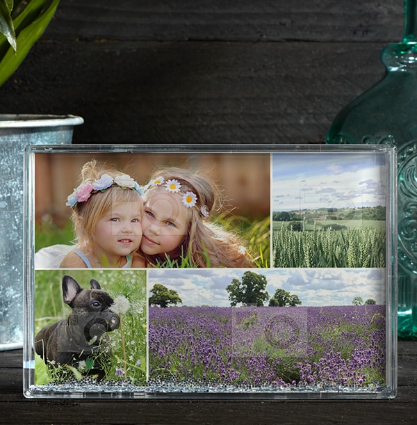 4 Photo Acrylic Glitter Photo Block