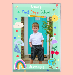 Personalised First Day Of School Portrait Photo Block