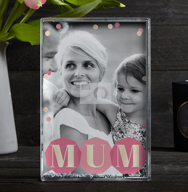 MUM Glitter Photo Block - Portrait