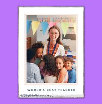 Tap to view World's Best Teacher Photo Block Portrait