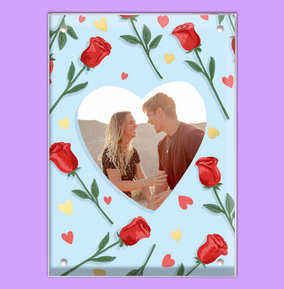 Blue Roses & Heart Photo Block