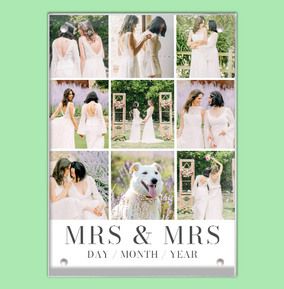 Photo of Mrs & Mrs Wedding Nine Collage Photo Block