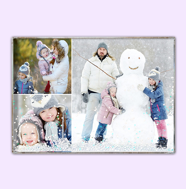 Christmas 3 Acrylic Glitter Photo Block - Landscape