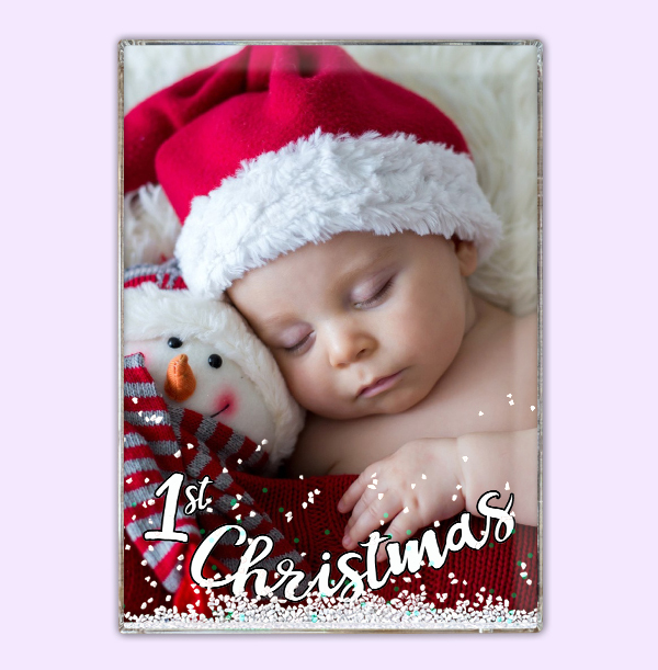 1st Christmas Acrylic Full Photo Block - Portrait