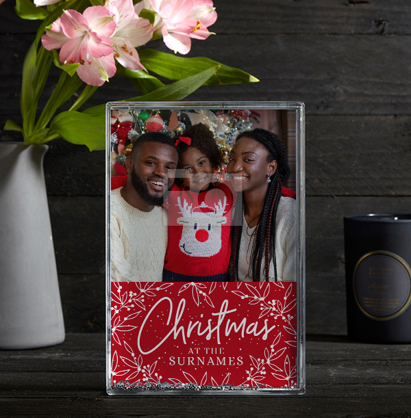 Family Christmas Acrylic Full Photo Block - Portrait