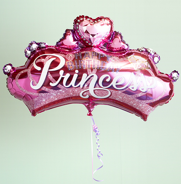 Happy Birthday Princess Crown Balloon - Large