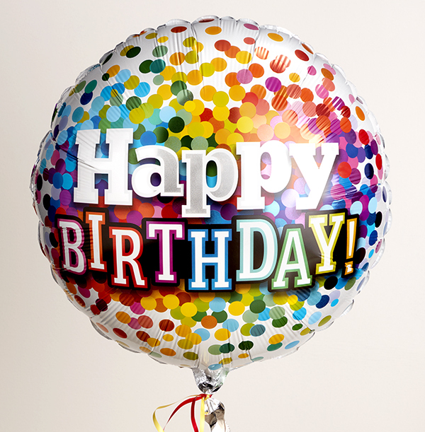 Rainbow Confetti Birthday Balloon