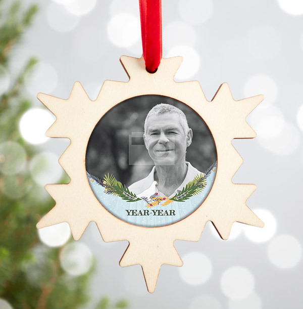 Memorial Male Photo Tree Decoration