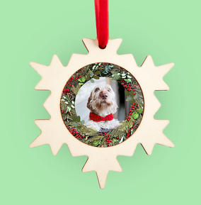 Rustic Wreath Christmas Photo Bauble