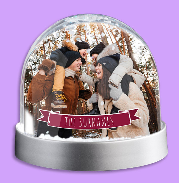 Full Photo Upload Name Snow Globe