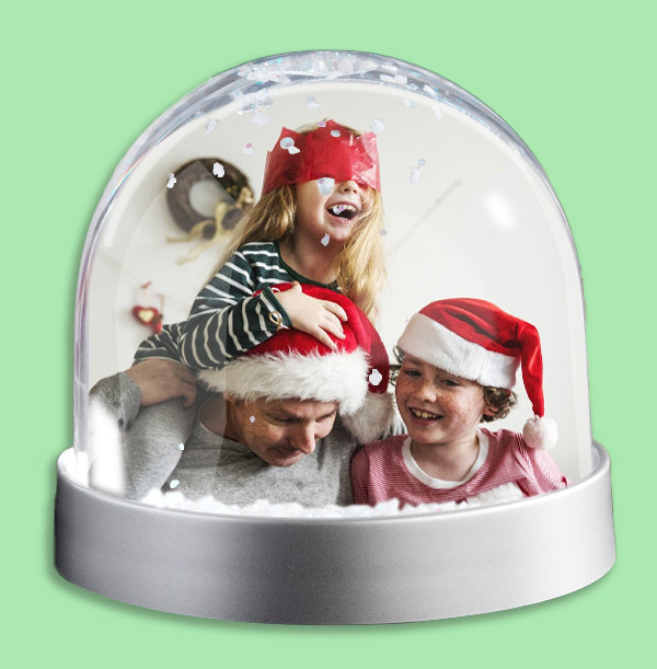 Full Photo Upload Family Snow Globe