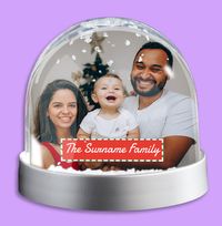 Tap to view Family Name Photo Upload Snow Globe