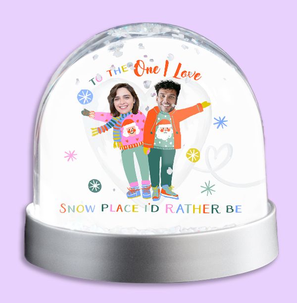 Photo of The One I Love Snow Angels Photo Upload Snow Globe