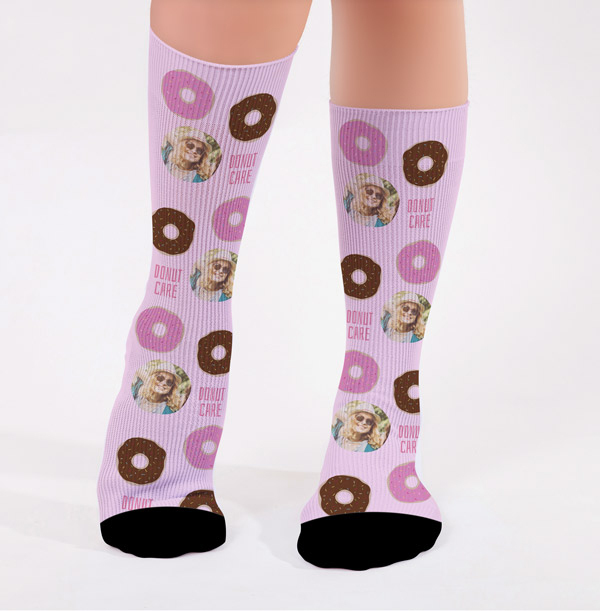 Personalised Donut Care Photo Socks