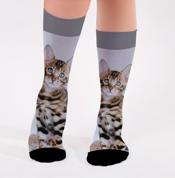 Full Photo Upload Cat Socks
