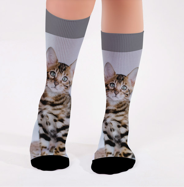 Full Photo Upload Novelty Cat Socks