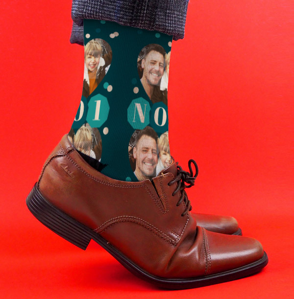 Number 1 Dad Novelty Photo Socks