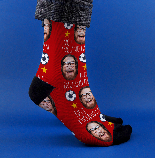 No. 1 England Fan Novelty Photo Socks