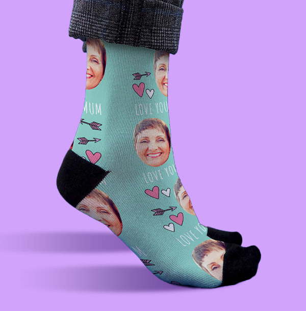 Love You Mum Photo Socks