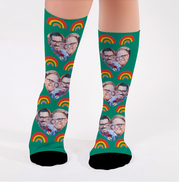 Personalised Rainbow Photo Socks