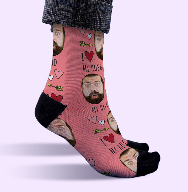 Personalised Husband Novelty Photo Socks