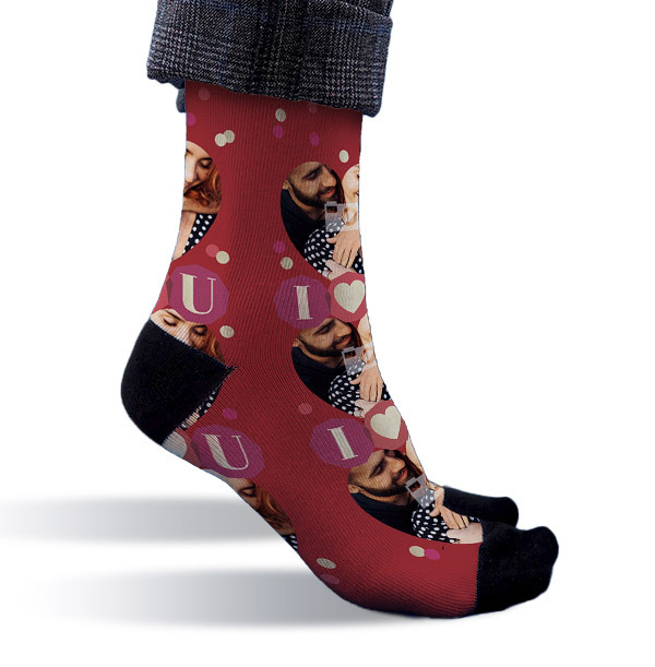 Personalised Love You Novelty Photo Socks