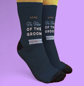 Photo of Personalised Father of the Groom Wedding Novelty Socks