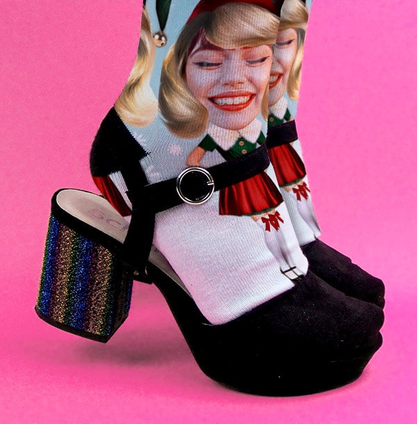 Lady Elf Novelty Photo Socks