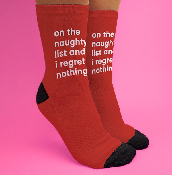 On the Naughty List Personalised Socks