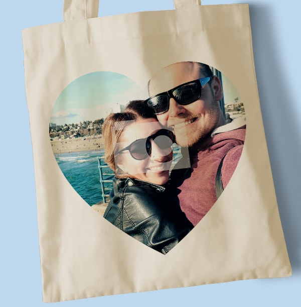 Polaroid Heart Collage Tote Bag