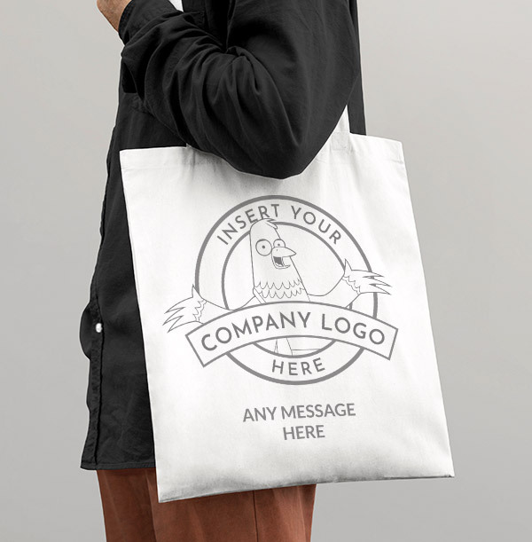 Company Logo and Text Tote Bag