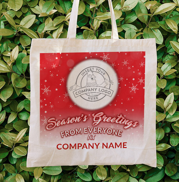 Company Christmas Logo Tote Bag - Red