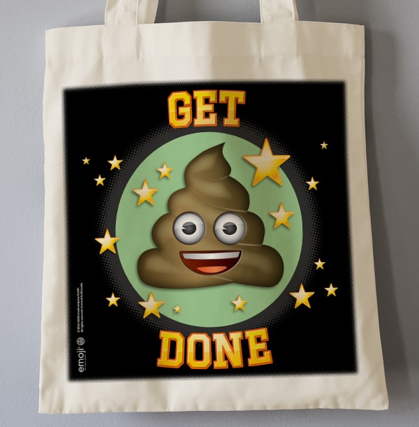 Get Poo Done Emoji Personalised Tote Bag