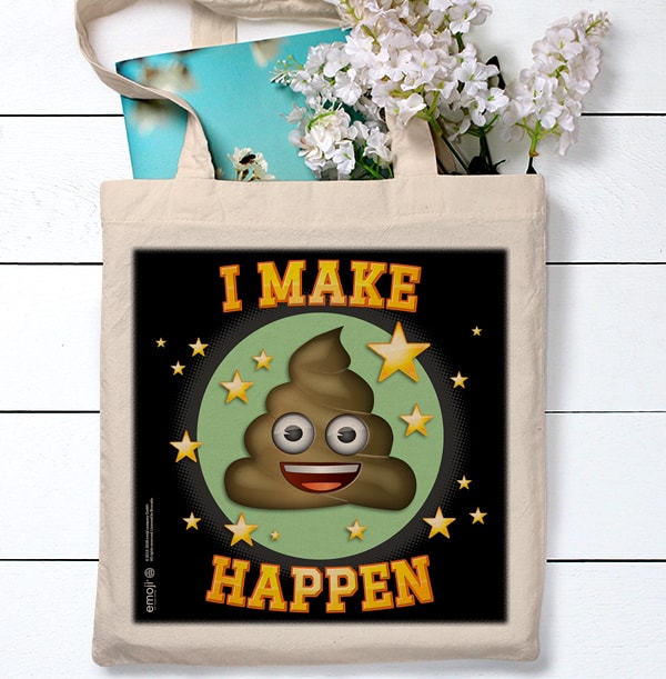 Make Poo Happen Emoji Personalised Tote Bag