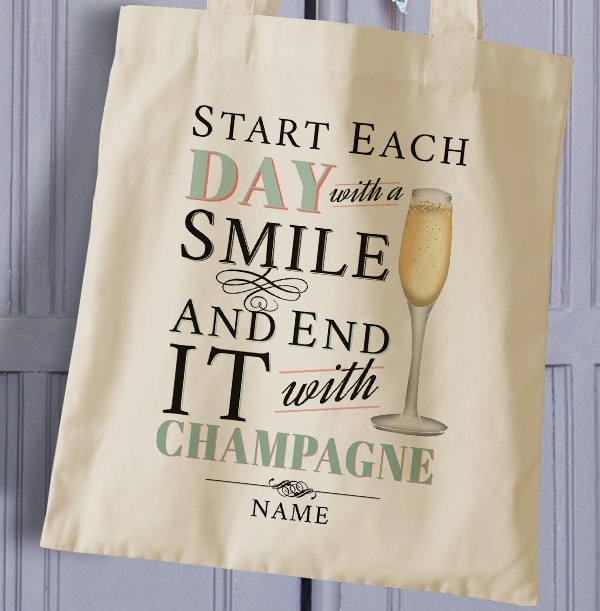 Rhythm & Booze Personalised Champagne Tote Bag
