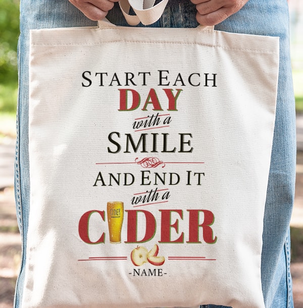 End Each Day With Cider Personalised Tote Bag