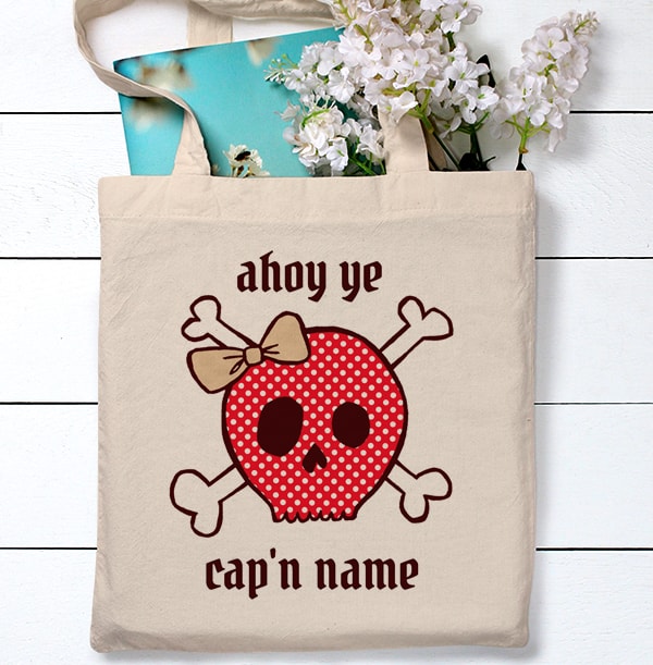 Ahoy Red Cap'n Personalised Tote Bag